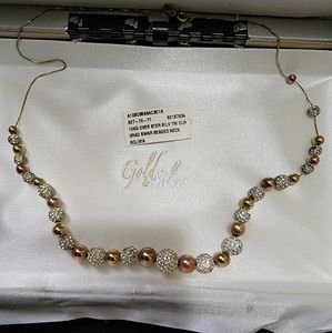 Swarovski beaded tri color necklace
